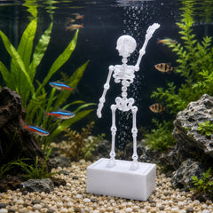 Dancing Skeleton Aquarium Ornament – Air-Powered Glow Fish Tank Decor