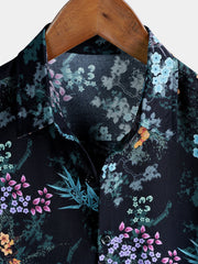Men's Botanical Print Resort Short Sleeve Shirt