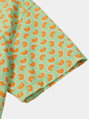 Men’s Cool Summer Beach Fruit Print Short Sleeve Shirt