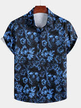Men’s Summer Holiday Skull Graphic Short Sleeve Shirt