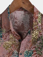 Men's Retro Print Summer Rayon Short Sleeve Shirt