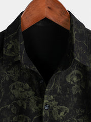 Men's Retro Floral Print Holiday Breathable Hawaiian Short Sleeve Shirt