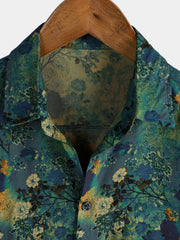 Men's Retro Floral Rayon Short Sleeve Shirt