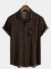 Men's Casual Vintage Summer Beach Short Sleeve Shirt
