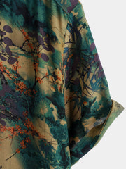 Men's Rayon Summer Retro Floral Short Sleeve Shirt