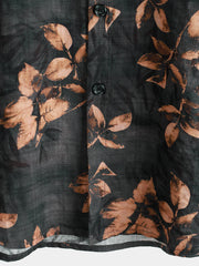 Men's Retro Floral Print Breathable Short Sleeve Holiday Shirt