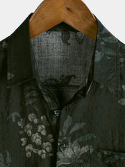 Men's Vintage Floral Breathable Pocket Vacation Short Sleeve Shirt