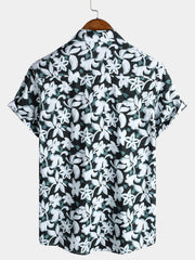 Men's Tropical Vintage Floral Short Sleeve Holiday Shirt