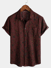 Men's Boho Retro Floral Print Summer Shirt