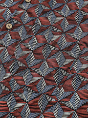 Men’s Geometric Pattern Short Sleeve Button Up Breathable Cool Everyday Casual Shirt