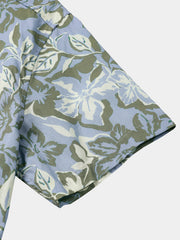 Men’s Hawaiian Floral Print Short Sleeve Breathable Cool Casual Vacation Summer Shirt