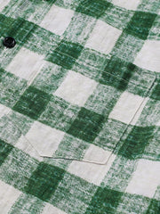Men's Green Plaid Casual Short Sleeve Shirt