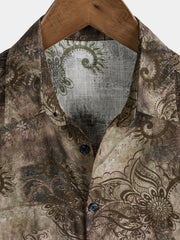 Men's Retro Print Vacation Short Sleeve Shirt