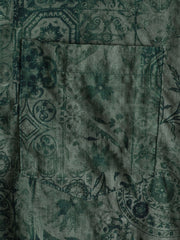 Men's Green Retro Print Pocket Short Sleeve Shirt