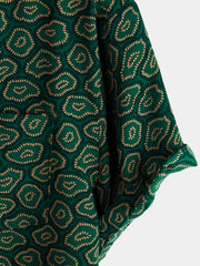 Men's Abstract Green Short Sleeve Pocket Shirt