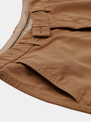 Men's Brown Casual Summer Breathable Cotton Shorts