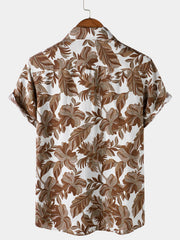 Men's Tropical Floral Hawaiian Short Sleeve Shirt