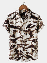 Men's Retro Abstract Holiday Short Sleeve Shirt