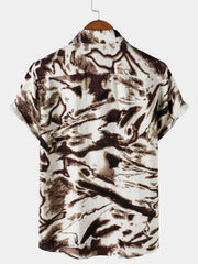 Men's Retro Abstract Holiday Short Sleeve Shirt