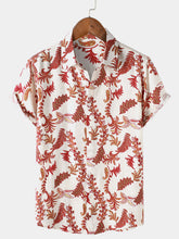 Men's Paisley Floral Vacation Button Up Short Sleeve Shirt
