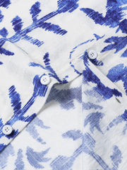 Men's Retro Print Button Up Short Sleeve Shirt