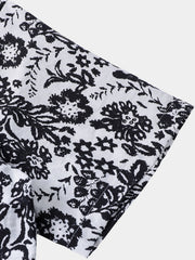 Men's Floral Print Casual Short Sleeve Shirt