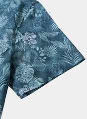 Men’s Tropical Floral Short Sleeve Lightweight Breathable Casual Shirt