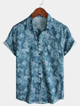 Men’s Tropical Floral Short Sleeve Lightweight Breathable Casual Shirt