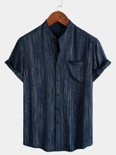 Men’s Lightweight Breathable Textured Short Sleeve Casual Shirt