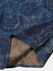Men's Navy Blue Vintage Floral Casual Short Sleeve Shirt