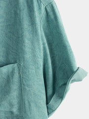 Men's Summer Holiday Green Casual Vintage Short Sleeve Shirt
