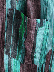 Men's Summer Vintage Green Striped Short Sleeve Shirt