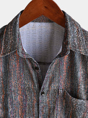 Men's Summer Vintage Button Up Short Sleeve Shirt