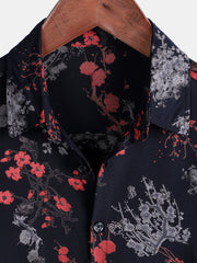 Men's Elegant Floral Rayon Casual Short Sleeve Shirt