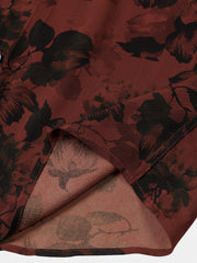 Men’s Vintage Casual Vacation Breathable Summer Beach Floral Short Sleeve Shirt