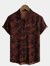 Men’s Vintage Casual Vacation Breathable Summer Beach Floral Short Sleeve Shirt