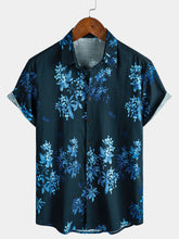 Men's Floral Holiday Hawaiian Short Sleeve Summer Beach Shirt