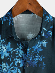 Men's Floral Holiday Hawaiian Short Sleeve Summer Beach Shirt