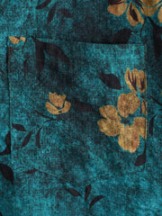 Men's Floral Print Pocket Holiday Short Sleeve Shirt