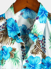 Men's Floral Cotton Tropical Hawaiian Shirt