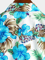 Men's Floral Cotton Tropical Hawaiian Shirt