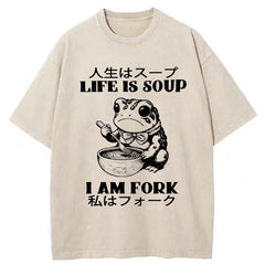 Tokyo-Tiger Life Is Soup I Am Fork Washed T-Shirt