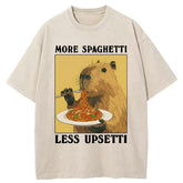 Tokyo-Tiger Capybara Eating Pasta Washed T-Shirt