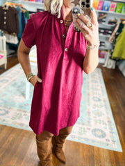 If You Insist Brush Mini Dress - Plum