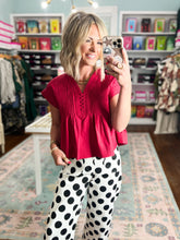 Crimson Charm Poplin Top