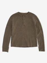 COTTON WAFFLE HENLEY TOP
