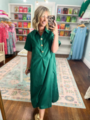 Everywhere Together Midi Dress - Hunter Green