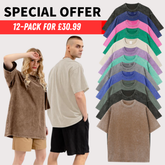 Men’s Oversized Vintage Acid-Wash T-Shirt – 100% Heavyweight Cotton Streetwear for Gym & Everyday Wear
