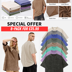 Men’s Oversized Vintage Acid-Wash T-Shirt – 100% Heavyweight Cotton Streetwear for Gym & Everyday Wear