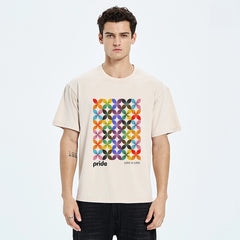 Tokyo-Tiger Pride Geometric Flower Pattern Washed T-Shirt